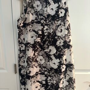 Gap Black and White Floral Sleeveless Dress